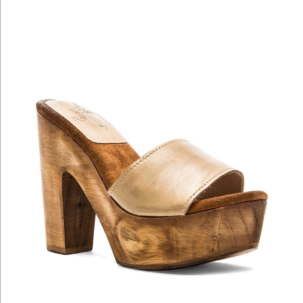 Freebird by Steven Cuba Clog Sandal Wood Heel